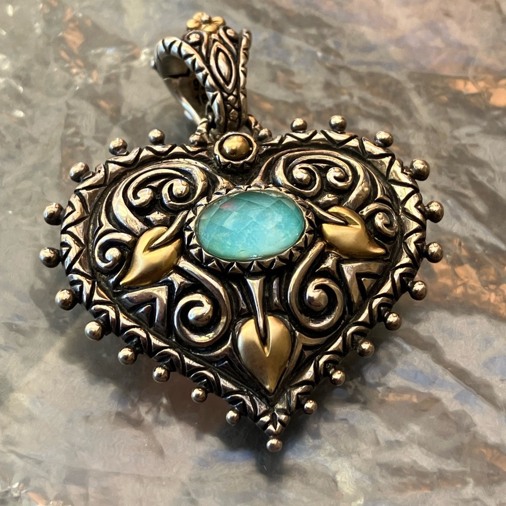 Barbara Bixby 18k/SS Heart Pendant - Picture 6 of 9